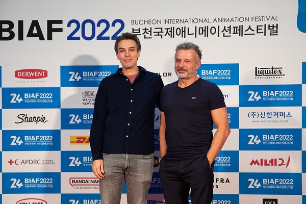 BIAF2022 개막식 현장; 뱅자맹 마수브르 감독, 릴리언 어체 프로듀서